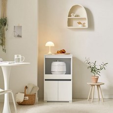 ToTo 미니렌지대 주방수납장 정수기다이 렌지다이, 1단, 화이트 콤비