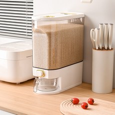 소하임 원터치 밀폐 계량 쌀통, 1개, 화이트