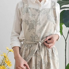 나나리빙 플라워 가든 주방 방수 앞치마 1개 아이블루 플라워, 아이블루 플라워 × 1개