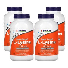 나우푸드 더블 스트렝스 L-라이신 1 000mg, 250정, 4개