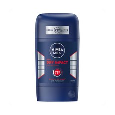 니베아 맨 드라이 임팩트 데오드란트 스틱 72시간 지속 남성용 땀냄새 케어, 1개, 50ml