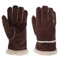 MioCloth 겨울용 따뜻한 보온 스웨이드 가죽 플리스 안감 운전 장갑 크리스마스 선물 남성용 카키