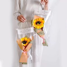 手作DIY 扭扭棒材料包 花桿花藝膠帶 花芯花蘂 流蘇毛球 莫奈色不掉毛高品質手作材料, 塑料透明手提袋20*45cm, 1個