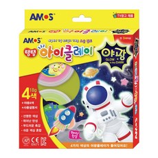 아모스 촉감놀이 컬러점토 야광 아이클레이 18g 4색