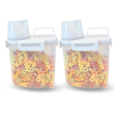 이지스홈 밀폐형 손잡이 잡곡통, 2개, 화이트