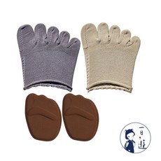 NicoFun 愛定做 透氣針織襪底五趾半掌襪 防滑腳墊組合(止滑 緩衝 半掌襪 前掌墊 腳掌墊 海綿鞋墊)