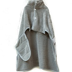 寵物速乾浴巾 柔軟加厚親膚速乾可披可穿 鈕扣固定設計, 灰色浴袍, 1個