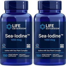 라이프익스텐션 Life Extension Sea Iodine 1000 mcg 150 Veg Caps Pack of 2 Natural Iodine Supplemen, 2개