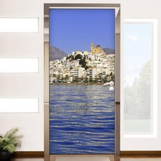 아트박스/꾸밈 im316-도시의바다풍경_현관문방문시트지, A타입[조용한 도시의 바다]