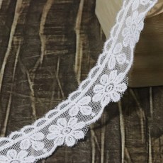 다알리아 320cm x 2cm 망사 레이스 면실 부드러운, 1개, 백아이보리