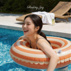 플로팅조이 원형 튜브 성인 물놀이 대형 KC인증, 1개, 선셋 오렌지