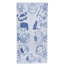 nishikawa 서카와 스누피 목욕 타월 60×120cm 세탁 가능 면 100% 무연 가제 부드럽고 포근하게 이마리 네임이 붙은 friends 블루 XT16302600 PN660