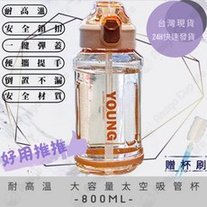 SHOTAY 吸管水杯, 吸管大容量-800ml-少女粉（贈杯刷）, 1個