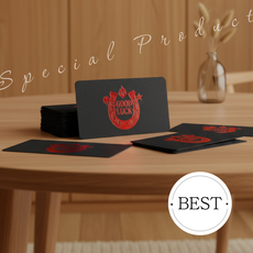 비바블룸_적토마 GOOD LUCK 말편자 행운 카드 선물 붉은말 임신 출산 개업 선물, 블랙&레드x5개, 1팩