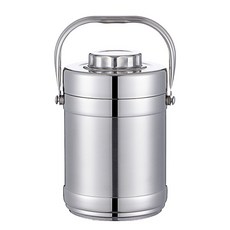 304 不銹鋼真空保溫提鍋 12 小時長效保溫 2.5L 容量, 銀色, 1個