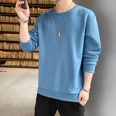 유니픽 남성 봄여름 순면 라운드넥 긴팔 티셔츠 캐주얼 핏 편안한 통기성zhb