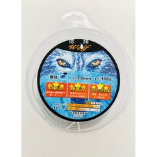 德輝五金 狼頭牌 3.0/4.0mm鋼絲割草機繩 打草繩通用 鋼絲打草繩 螺旋尼龍割草繩 鋸齒打草繩, 1個, 3.0mm