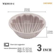 (烘焙廚房)Chefmade學廚WK9910金色不沾日式貝殼蛋糕模1件/4件套組深紋路胖貝殼蛋糕模烤模模具wk9910, 1個, WK9910(單個)