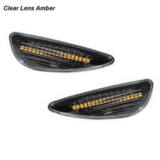 베르나 액센트 아반떼 방향 지시등 순차 깜박임흐름 앰버 전면 마커 라이트, 1개, 2. Clear Lens