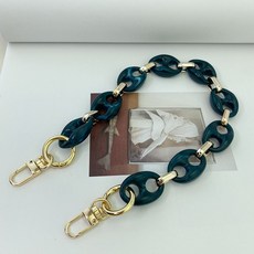 QiYuQoo 아크릴 체인 액세서리 스트랩 어깨 끈 어깨 어깨 어깨 가방 겨드랑이 가방 체인 단일 구매 교체 DIY 체인 장식 체인, 돼지 코 블루 43cm 휴대용, 1개