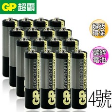 超霸GP 4號 超級環保碳鋅電池（黑） 4入 12入 16入, 1個, 4號4入