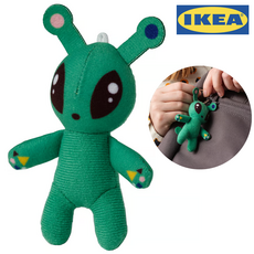이케아 외계인 미니 인형 키링 에일리언, 다크그린, 1개