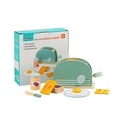 早教木製兒童益智玩具甜品蛋糕幼兒園區角攪拌機茶具套裝過家家, 1個, K-麪包機0.66kg
