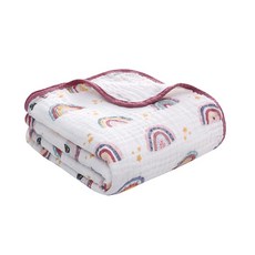 미라클 베이비 프리미엄 순면 원단 4중 거즈 블랭킷, 무지개