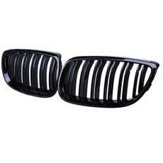 台製 亮面黑 雙線款 水箱罩 中網 鼻頭 替換式 塑膠 適用 08-13 E90 E92 E93 M3 4D 2D, 1個