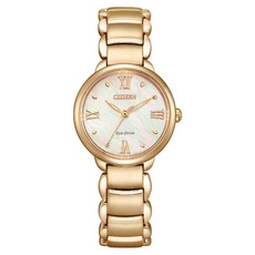 CITIZEN 星辰 L系列 EM0929-81Y 精緻簡約白蝶貝羅馬字淑女腕錶 28mm