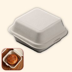 (수담스토어) 사각 햄버거 쿠키박스 펄프 테이크아웃 포장박스 152 155 78mm, 펄프사각크라프트