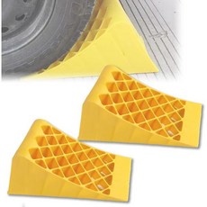 주차 블록 여행용 트레일러용 휠 초크 가벼운 플라스틱 스톱퍼 캠퍼카 자동차 트럭용 3500kg 적재 용량 휴대용 손잡이 2개, 36x16x15cm, 2pcs