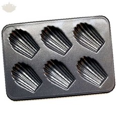 가정용 조개모양 구움틀 여섯칸 논스틱 코팅 프랑스식 작은케이크 제과제빵 홈베이킹, 1개