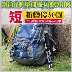 大豪哥選物 鋁合金輕量伸縮五節登山杖, 1個
