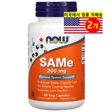 1+1 나우푸드 SAMe 메티오닌 200mg 60베지 캡슐, 60정, 2개