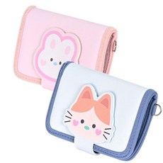포포팬시 러블리즈 반지갑 1개 고양이 토끼 지폐 수납 입학 선물 귀여운 동물 어린이지갑 동전지갑 생일선물