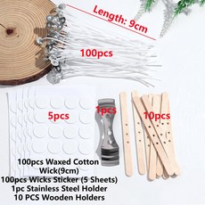 캔들 DIY 제작 키트 60 100개 코어 철제 종이 금속 50 100개, tools set B