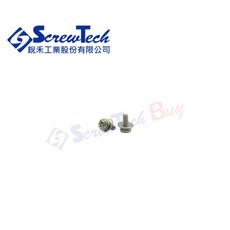 【銳禾】盤頭/丸頭套華司 十字槽 M2.5x6 機械牙 洗白 100入裝 特殊螺絲, 1個