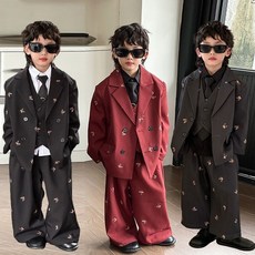 兔巴叮童裝 春秋季兒童西裝套裝 男童痞帥小少爺西服 花童婚禮服 兩件套短袖西裝禮服 開學畢業演出服