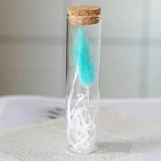 드라이플라워 꽃다발 시들지않는 꽃 투명하다 빌다병, 1개, 푸른 토끼꼬리풀