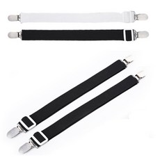 침대 매트리스 고정밴드 일자형 대형 2개 밀림방지 집게 클립 고무줄 신축성, 일자형-대 2.5x65cm화이트2P, 화이트