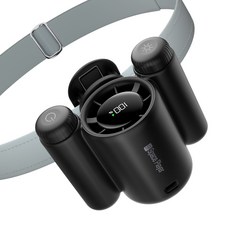 Space Player 무선 휴대용 선풍기 허리 벨트 100단 선풍기 조명등 다용도 등산용 골프용 낚시용 탁상용 클립형 선풍기 캠핑용 선풍기 아웃도어 유모차 선풍기, 블랙