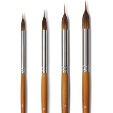 수채화 브러시 세트 - 4Pcs 니들 포인트 합성 엑스트라 롱 핀헤드 브러시 지속적인 페인팅을 위한 벨리 저장소가 있는 세이블 바디 아티스트를 파인 팁 페인트, 전문가용 페인트 브러쉬 다용도 그림 붓 세트 미술용 수, 1개