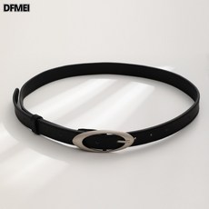 DFMEI 設計感小衆腰帶百搭配牛仔褲帶皮帶裝飾高級感黑色男