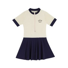 女童連體泳衣初中生學院風速幹游泳衣女孩韓版溫泉保守連體裙泳裝