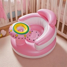 캠핑매트 1개 아기 인플레이터블 시트 접이식 학습용 쿠션 실내외 다목적 베이비 체어, 분홍색