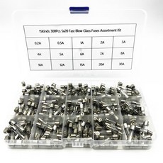 300Pcs 빠른 블로우 유리 퓨즈 분류 키트 24 값 자동 250V 0.2A30A 5x20mm 튜브 전자
