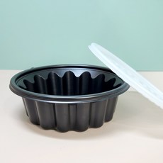 [세트] 국내생산 195파이 블랙 1050ml(소)면용기+뚜껑 세트/전자레인지가능/짜짱면 짬뽕 덮밥, 1개, 300개입