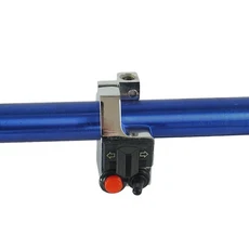안개등스위치 알루미늄 7/8 22mm 왼쪽 바이크 오토바이 핸들 바 마운트 푸시 버튼 전조등 윙커 방향 지시, 01 Silver