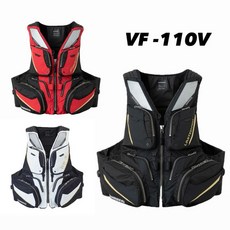 SHIMANO VF-110V 頂級旋鈕款救生衣，舒適透氣，多口袋設計，夜間反光安全, 紅色,XL